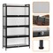 Tall Narrow Bookcase with Enclosed Storage, 4-Door Metal Mesh Cabinet for Living Room Bedroom
